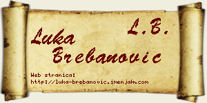 Luka Brebanović vizit kartica